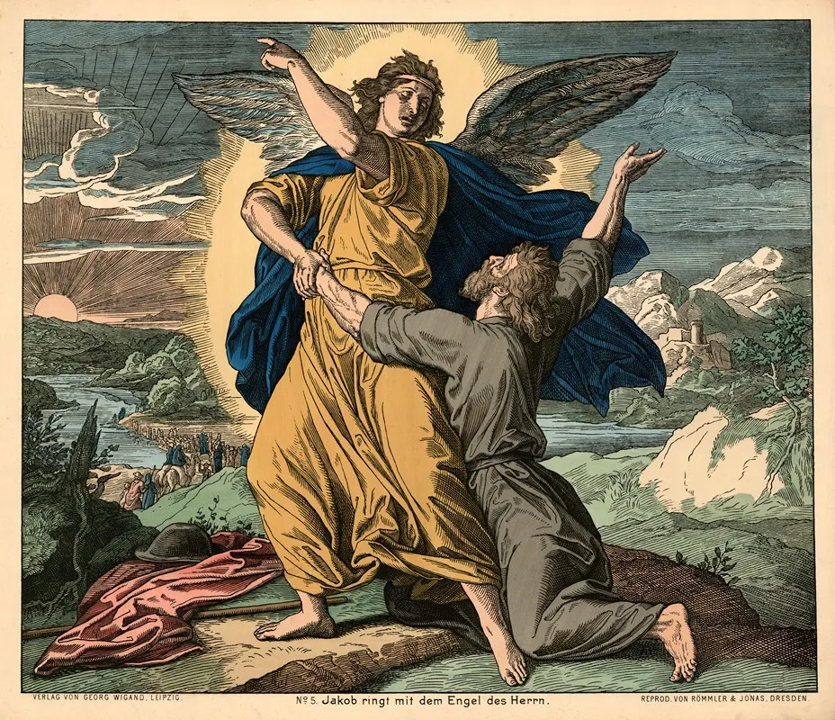 Jakob Ringt Mit Dem Engel Des Herrn Jacob Wrestling With The Angel