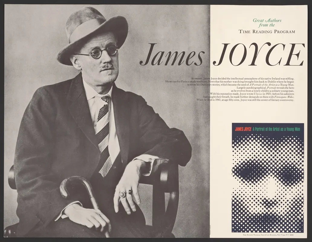 James Joyce Great Authors From The Time Reading Program Wall Art by Berenice Abbott - High-Resolution Digital Print