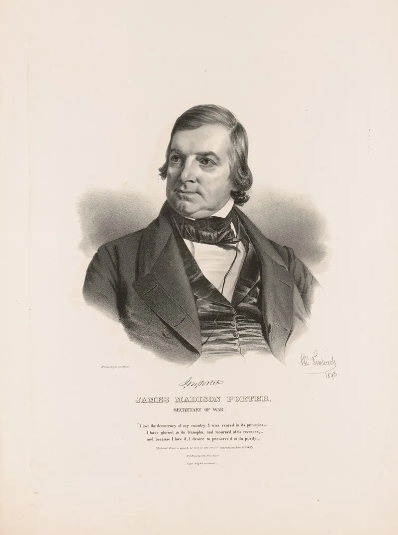 James Madison Porter Secretary Of War Wall Art by Charles Fenderich - High-Resolution Digital Print