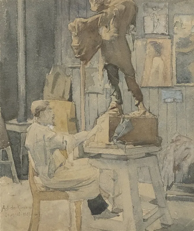Jan Toorop In Een Beeldhouwersatelier