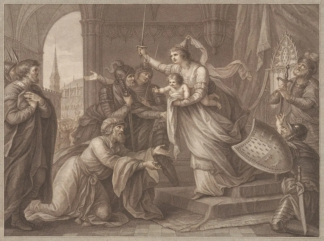 Jane Of Flanders Countess Of Mountford Assembling The Inhabitants Of Rennes Wall Art by John Francis Rigaud - High-Resolution Digital Print