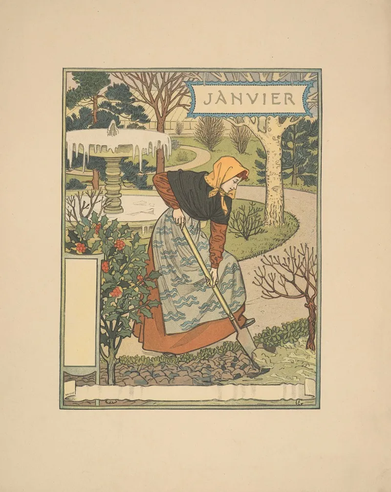 Janvier 2 Wall Art by Eugène Grasset - Canvas Print
