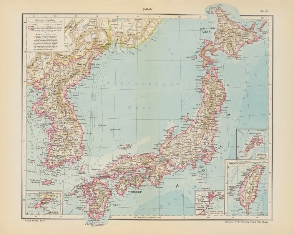 Japan 7 Wall Art by Geographisches Institut der Flemming-Wiskott - High-Resolution Digital Print