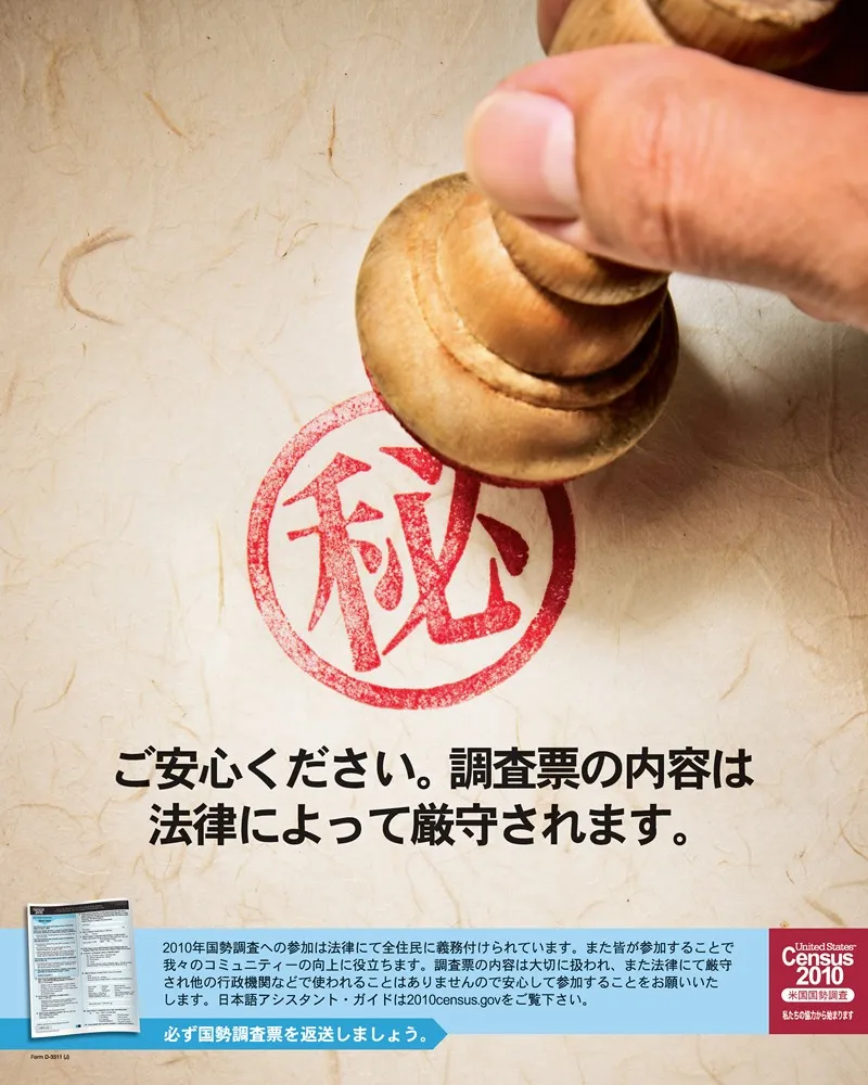 Japanese Confidentiality Poster by Bureau of the Census - High-Resolution Digital Print