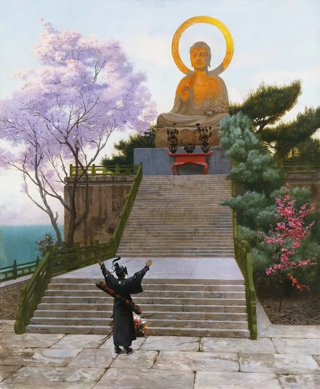 Japanese Emploring A Deity