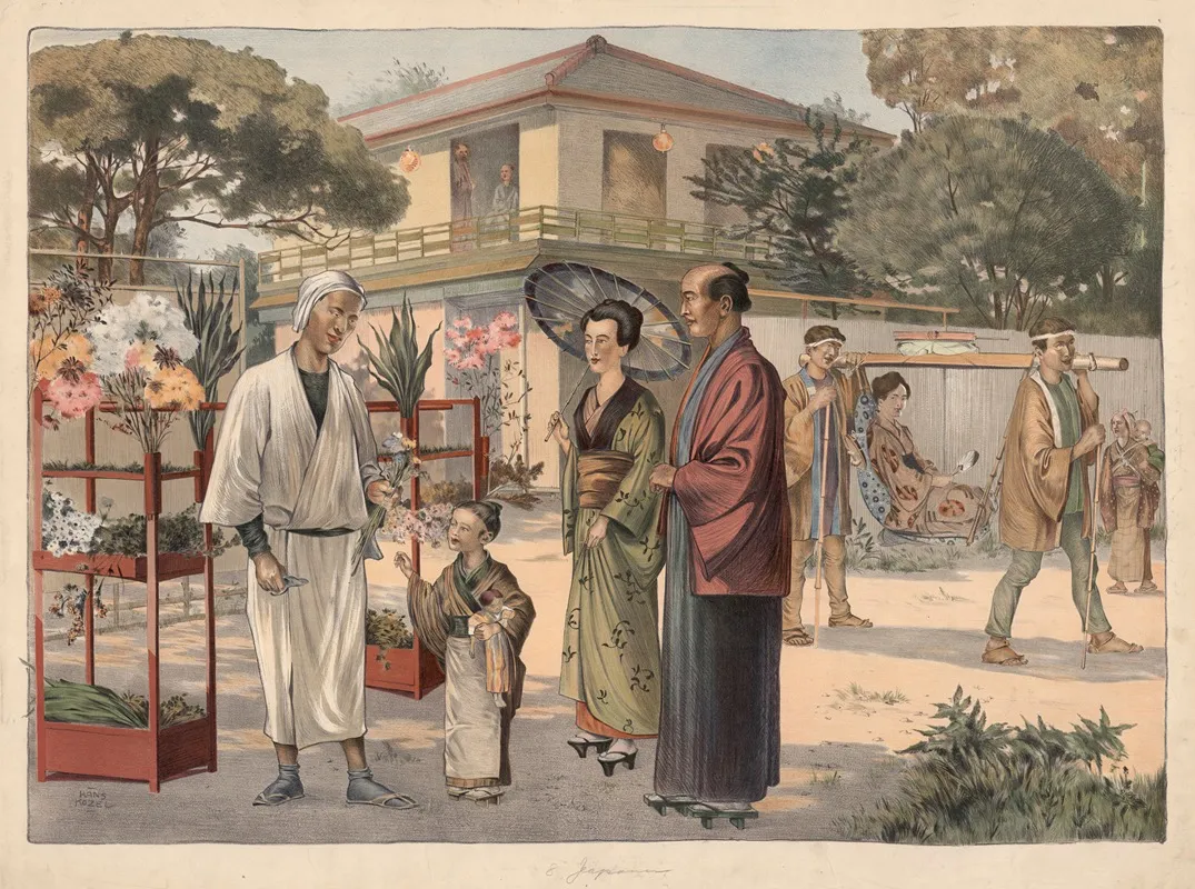 Japanese Family Wall Art by Hanz Kozel - High-Resolution Digital Print