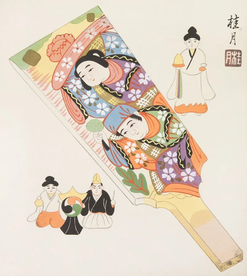 Japanese Folk Toys Kyodo Gangu Shu Haru Pl 06 Wall Art by Yamashita Hakuba - High-Resolution Digital Print