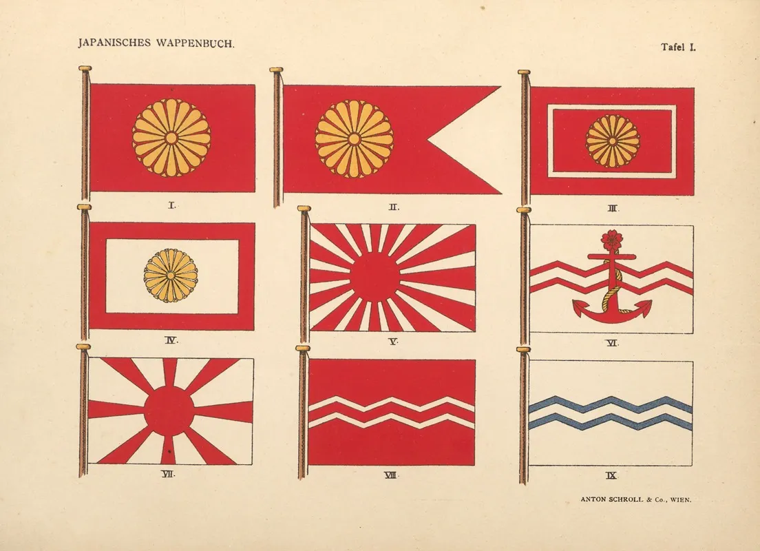 Japanische Wappenbuch Pl 02 Wall Art by Hugo Gerhard Ströhl - High-Resolution Digital Print