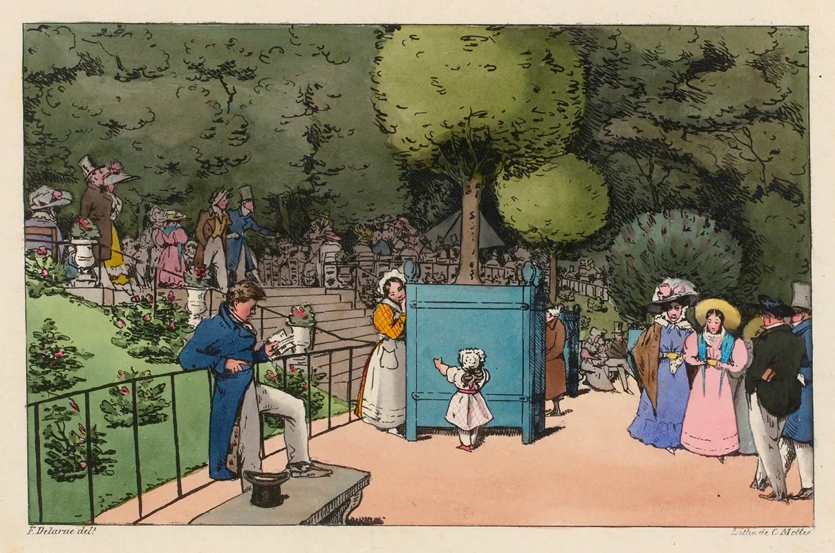 Jardin Du Luxembourg 2 Wall Art by Félix Fortuné Delarue - High-Resolution Digital Print