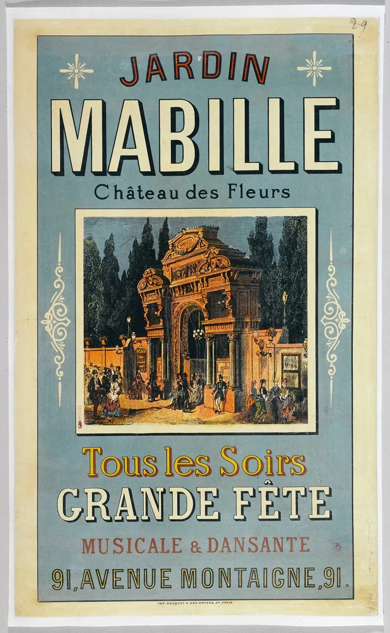 Jardin Mabille Chateau Des Fleurs Wall Art by Anonymous - High-Resolution Digital Print