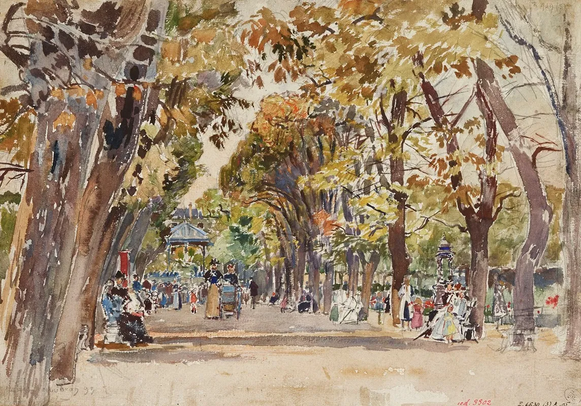 Jardin Public A Paris En 1899