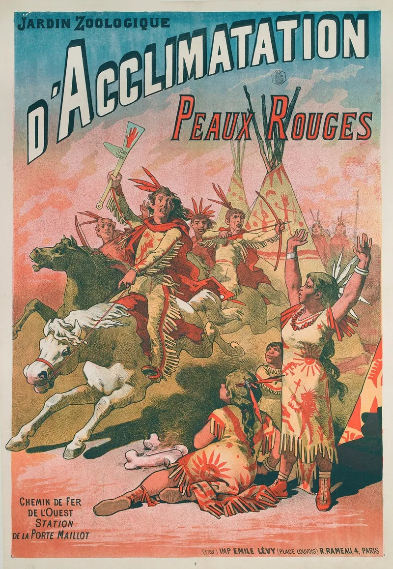 Jardin Zoologique Dacclimatation Peaux Rouges Wall Art by Imp. Emile Lévy - High-Resolution Digital Print