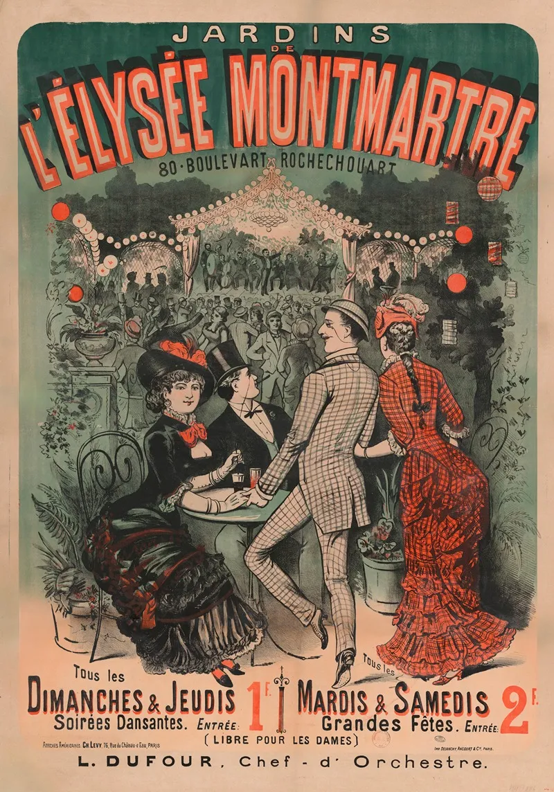 Jardins De Lelysee Montmartre Wall Art by Imp. Delanchy &amp; Cie - High-Resolution Digital Print