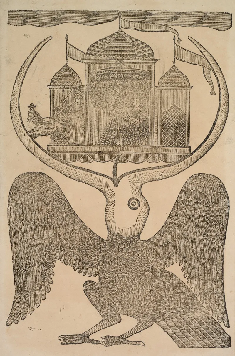 Jatayu Hinders Ravanas Chariot Trying To Prevent Sitas Abduction Wall Art by Shri Gobinda Chandra Roy - High-Resolution Digital Print