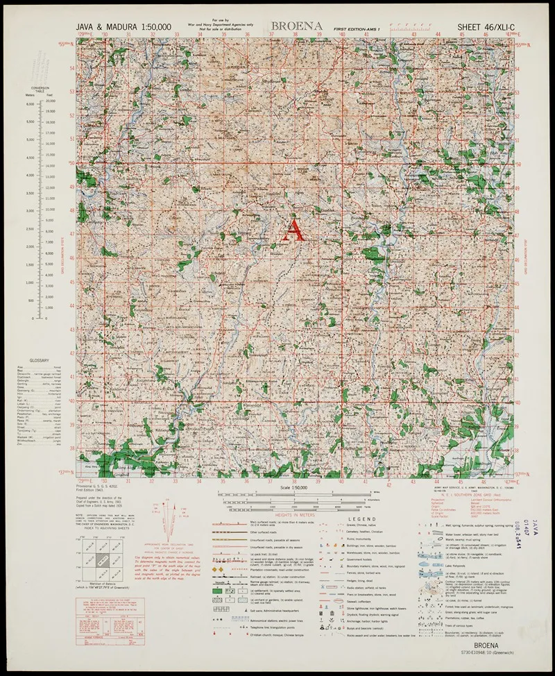 Java Madura Pl 128 Wall Art by U.S. Defence Mapping Agency - High-Resolution Digital Print