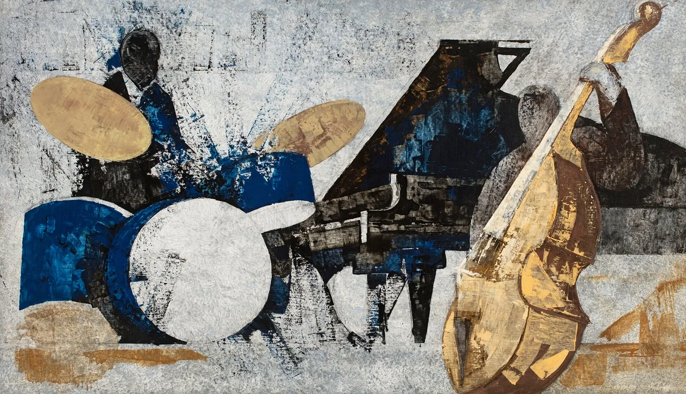 Jazz Trio Ii Wall Art by Kazimierz Śramkiewicz - High-Resolution Digital Print