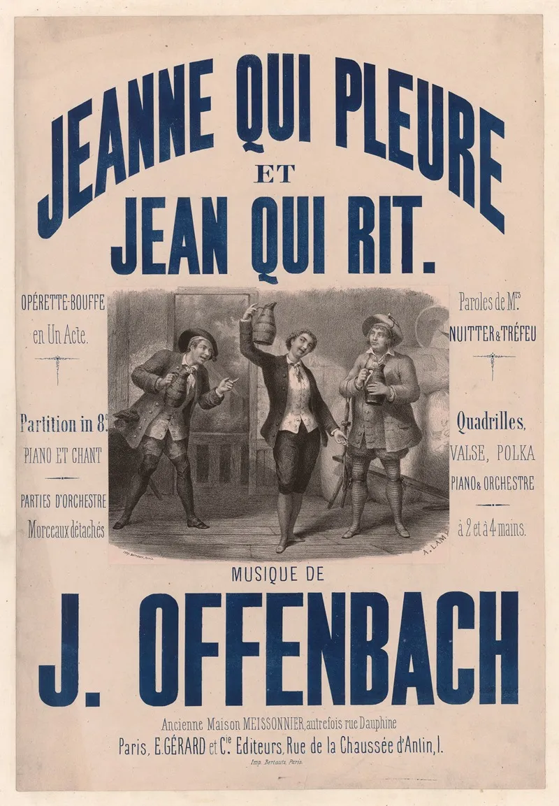 Jeanne Qui Pleure Et Jean Qui Rit Wall Art by Pierre-Auguste Lamy - High-Resolution Digital Print