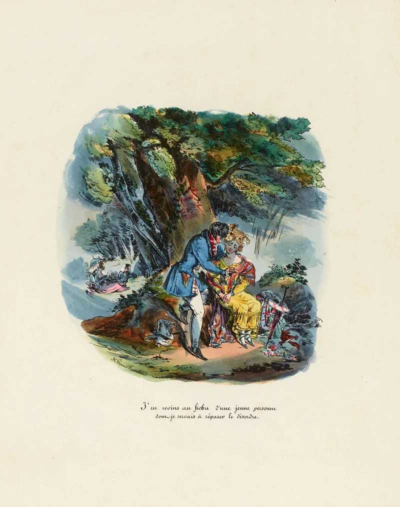 Jen Revins Au Fichu Dune Jeune Personne Dont Je Servais A Reparer Le Desordre Wall Art by Henri-Gérard Fontallard - High-Resolution Digital Print