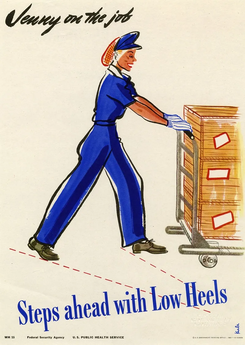Jenny On The Job Steps Ahead With Low Heels Wall Art by Kula Robbins - High-Resolution Digital Print