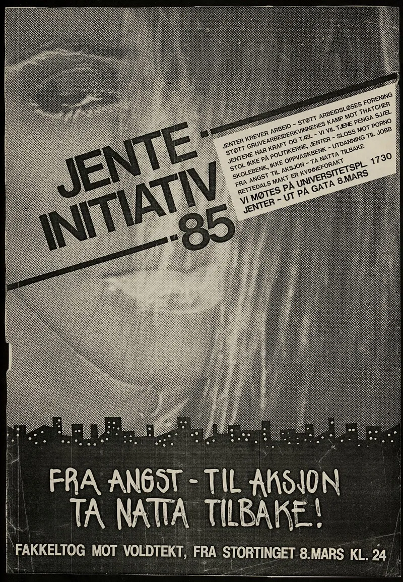 Jente Initiativ 85 Fra Angst Til Aksjon Ta Natta Tilbake Wall Art by Kvinnefronten (The Women's Front) - High-Resolution Digital Print
