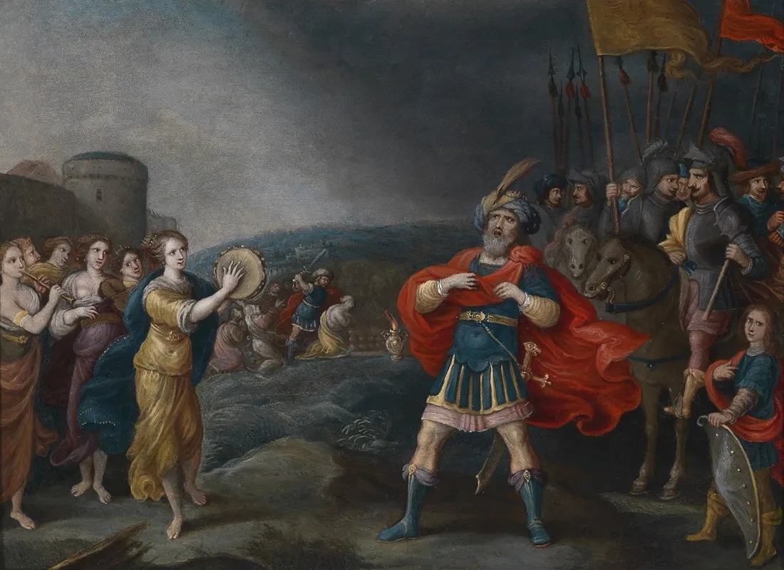 Jephthah Meets His Daughter Wall Art by Hieronymus Francken III - High-Resolution Digital Print
