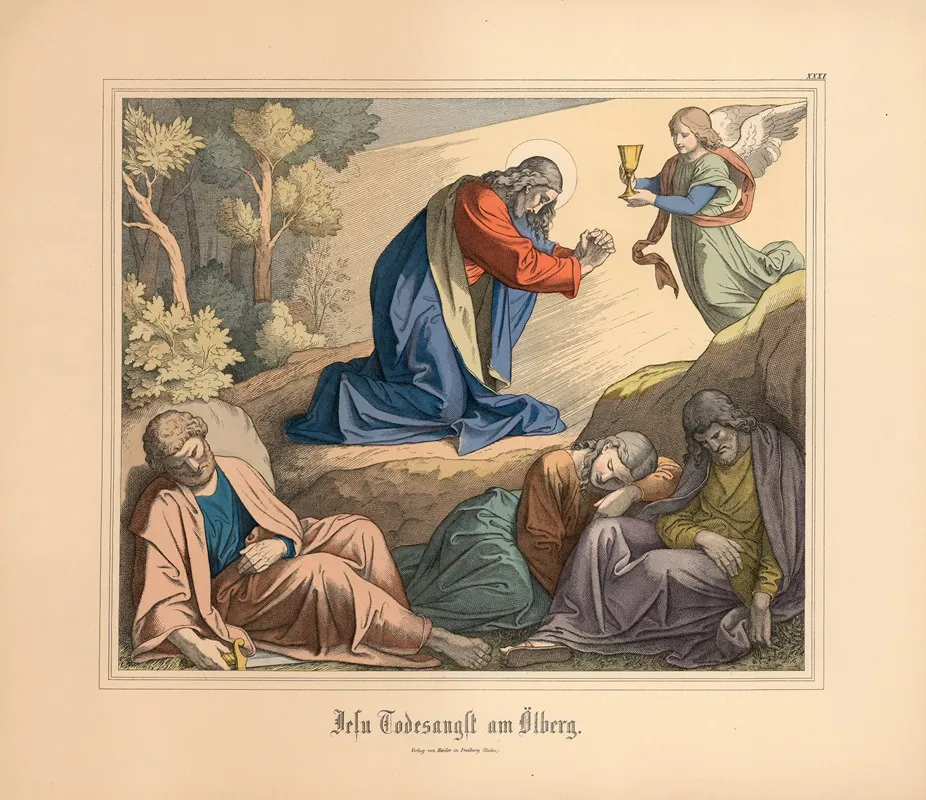 Jesu Todesangst Am Olberg Wall Art by Johann Nepomuk Heinemann - High-Resolution Digital Print