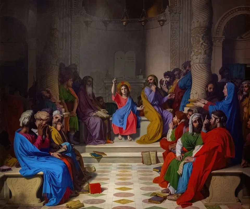 Jesus Among The Doctors 3 Wall Art by Jean Auguste Dominique Ingres - High-Resolution Digital Print