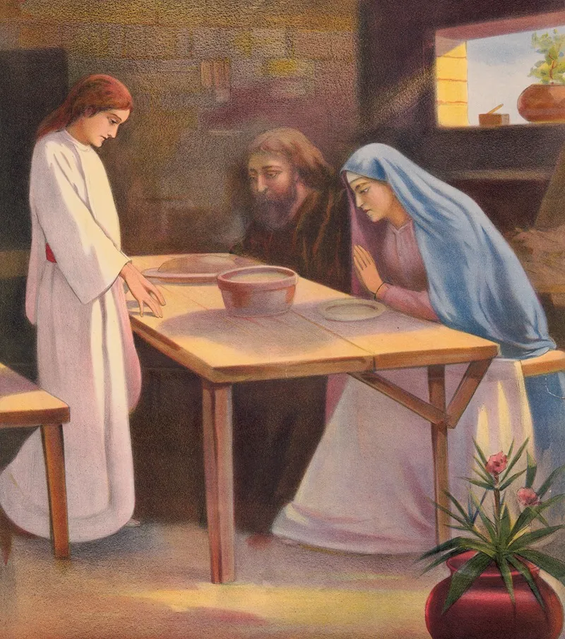 Jesus And His Home At Nazareth Wall Art by Stecher Litho. Co - High-Resolution Digital Print