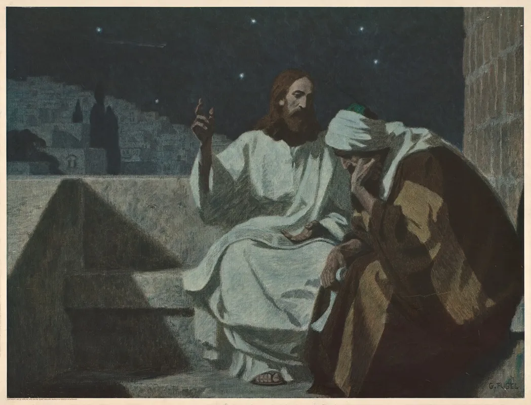 Jesus And Nicodemus Wall Art by Gebhard Fugel - High-Resolution Digital Print