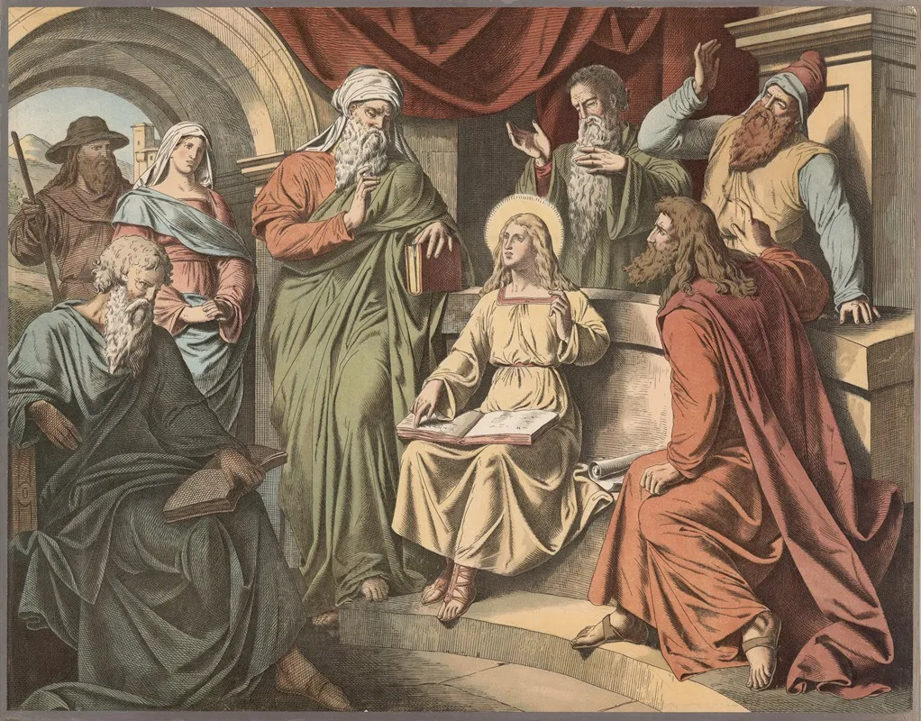 Jesus As A 12 Year Old In The Temple 2 Wall Art by Wangemann - High-Resolution Digital Print
