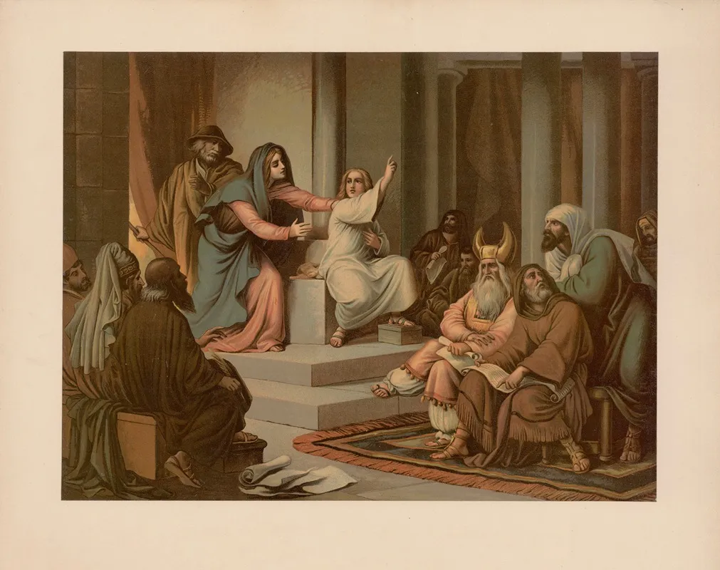 Jesus At Age 12 In The Temple 2 Wall Art by Ernst Pessler - High-Resolution Digital Print
