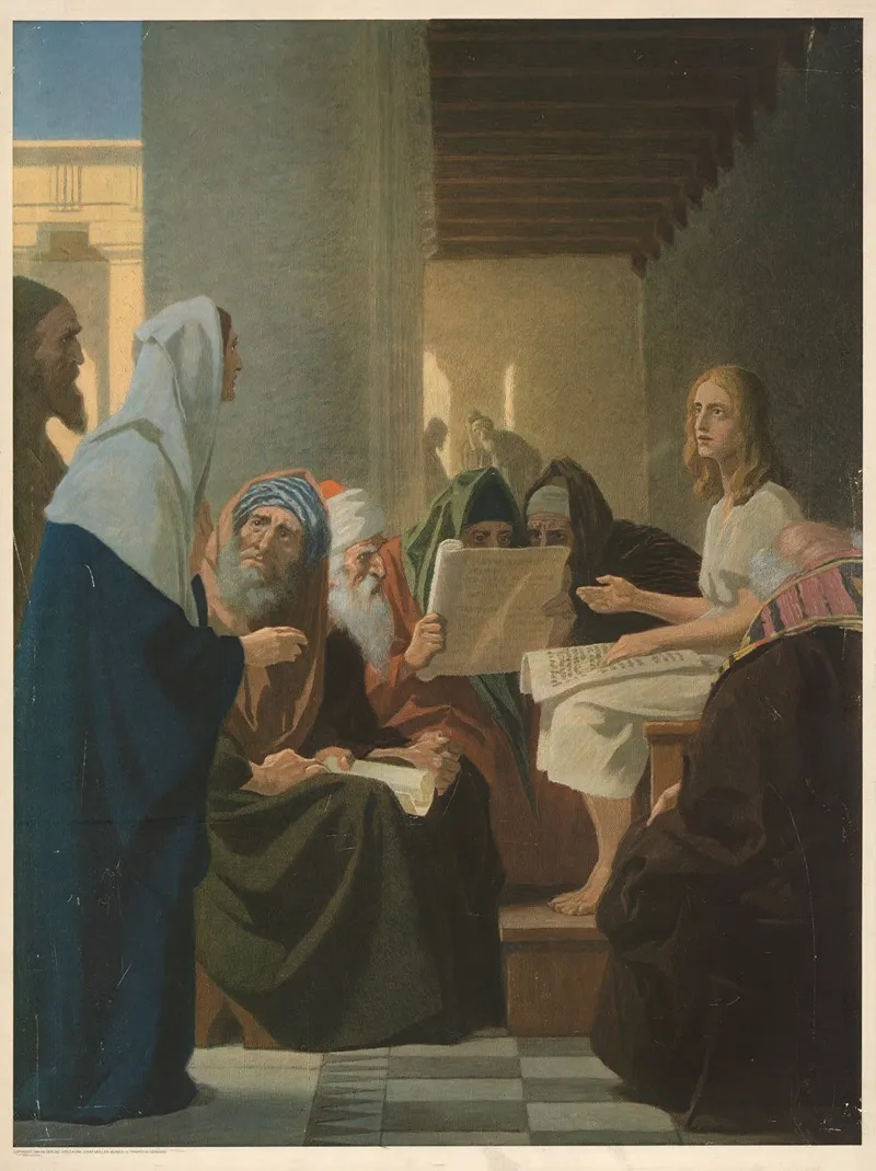 Jesus At Age 12 In The Temple 3 Wall Art by Gebhard Fugel - High-Resolution Digital Print