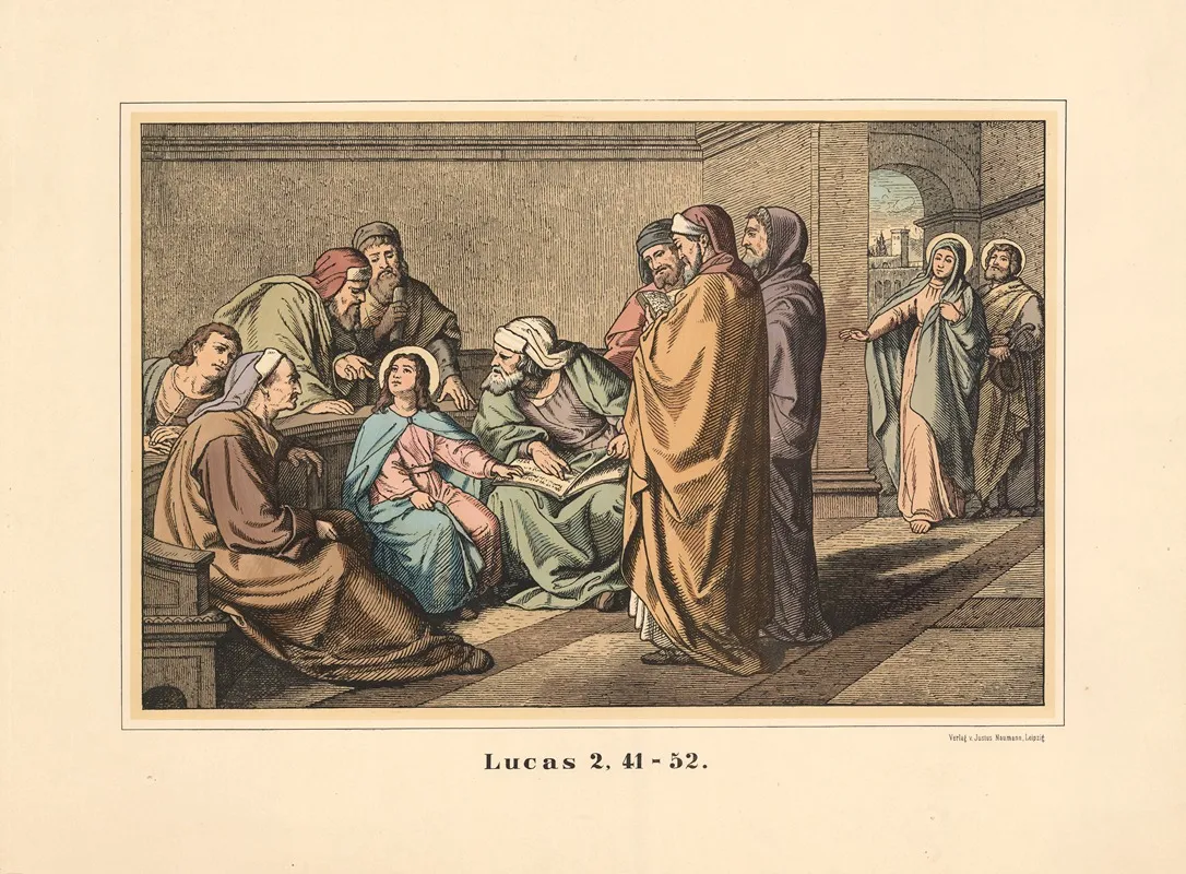 Jesus At Age 12 In The Temple 8 Wall Art by Karl Gottlob Schönherr - High-Resolution Digital Print