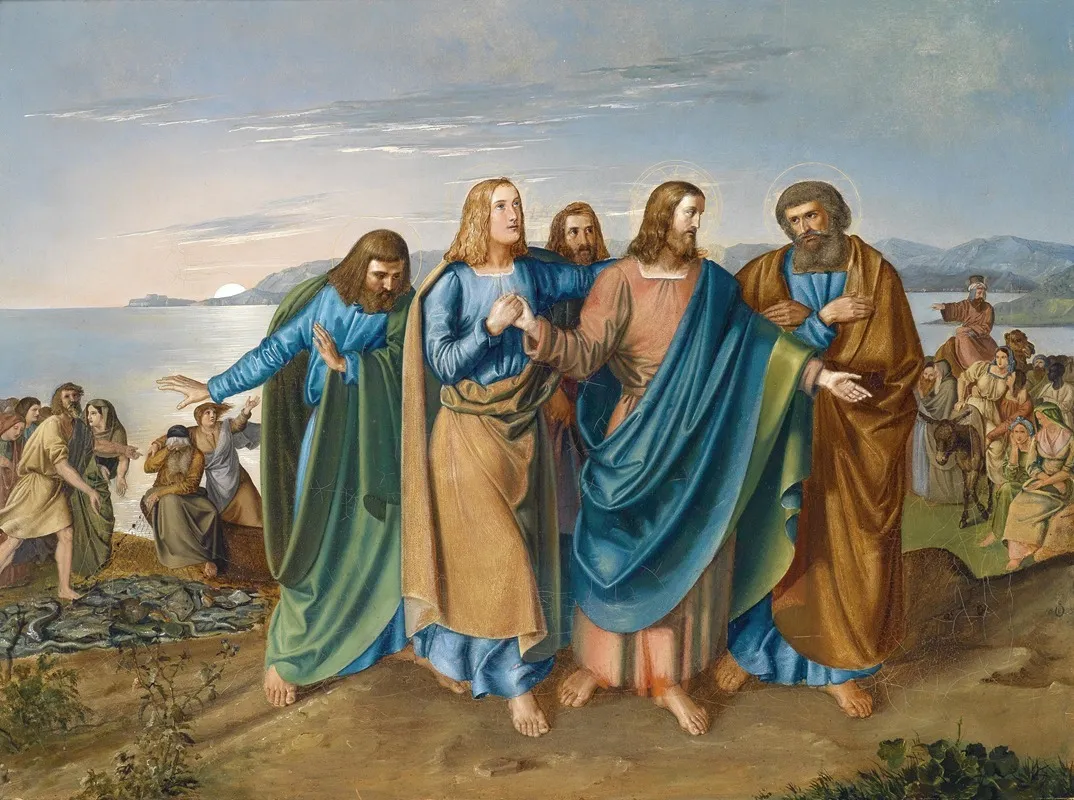 Jesus At The Sea Of galilee Wall Art by Carl Oesterley - High-Resolution Digital Print