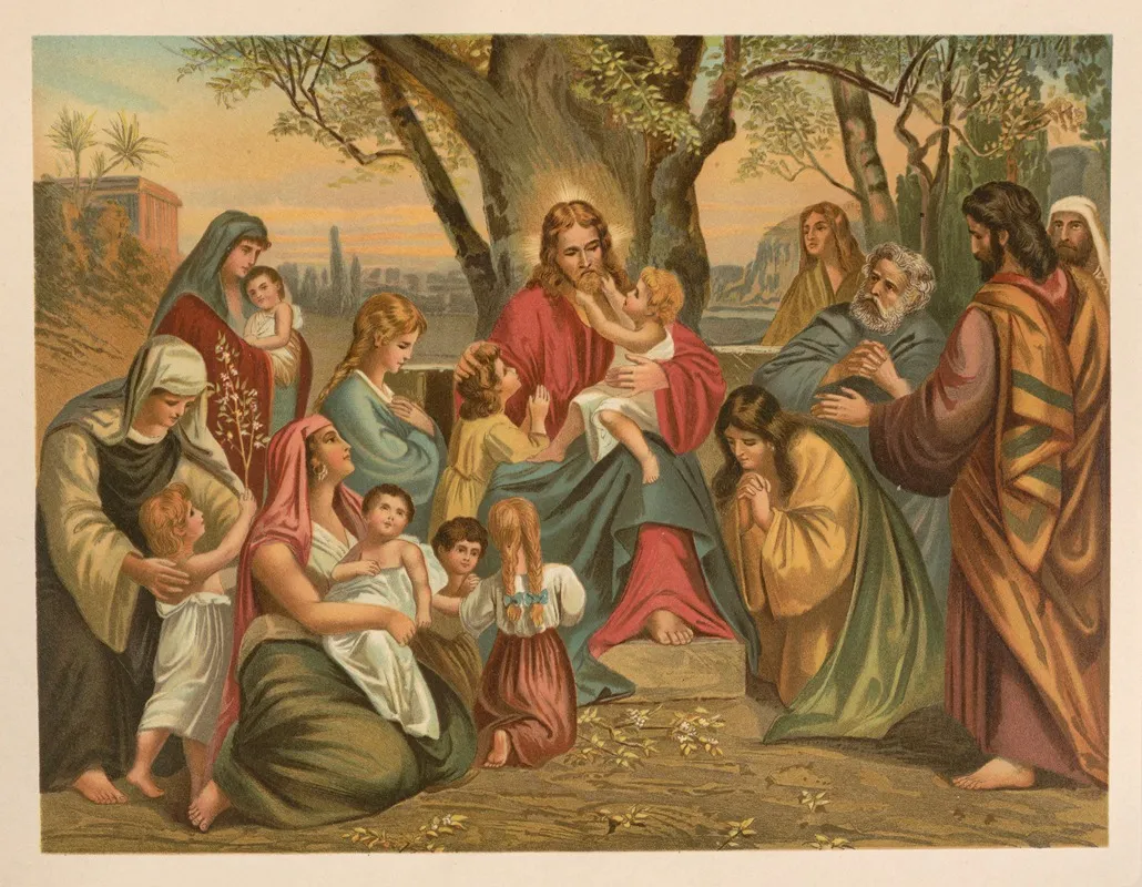 Jesus Blesses The Children 2 Wall Art by Jan Ladislaw Sýkora - High-Resolution Digital Print