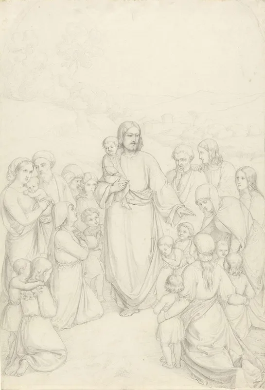 Jesus Blesses The Children Wall Art by Adolph Tidemand - High-Resolution Digital Print
