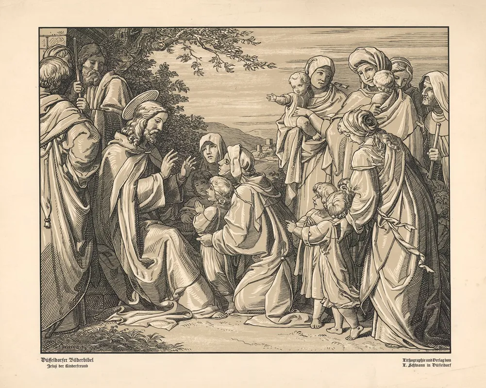 Jesus Blesses The Little Children 6 Wall Art by H. Commans - High-Resolution Digital Print