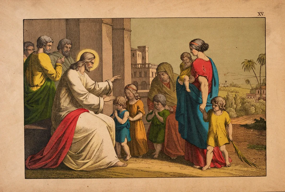 Jesus Blesses The Little Children 7 Wall Art by Theodor Eckardt - High-Resolution Digital Print