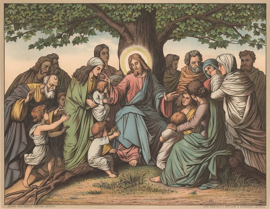 Jesus Blesses The Little Children 8 Wall Art by Wangemann - High-Resolution Digital Print