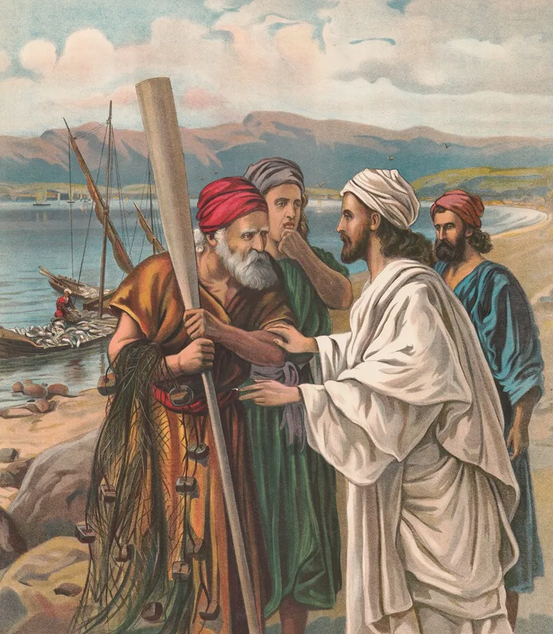 Jesus Calling Fishermen Wall Art by Providence Lith. Co - High-Resolution Digital Print