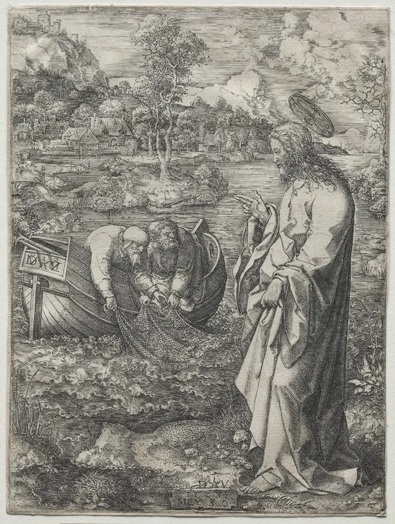Jesus Calling To St Peter And St Andrew Wall Art by Dirk Vellert - High-Resolution Digital Print