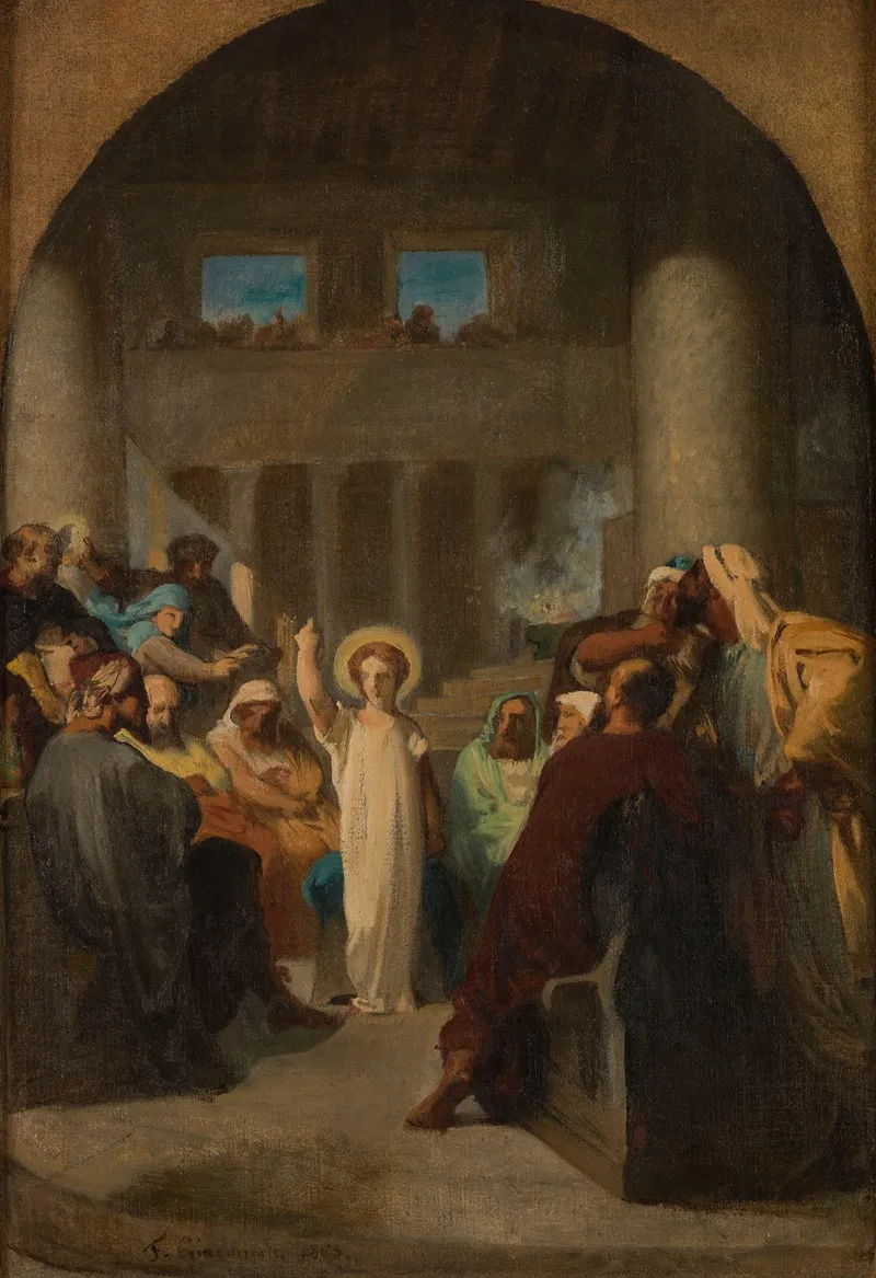 Jesus Chez Les Docteurs Wall Art by Felix-Henri Giacomotti - High-Resolution Digital Print