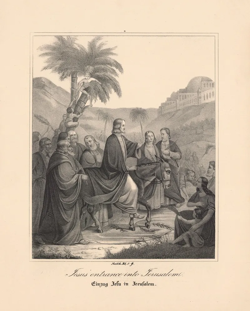 Jesus Entrance Into Jerusalem Wall Art by Johann Baptist Sonderland - High-Resolution Digital Print