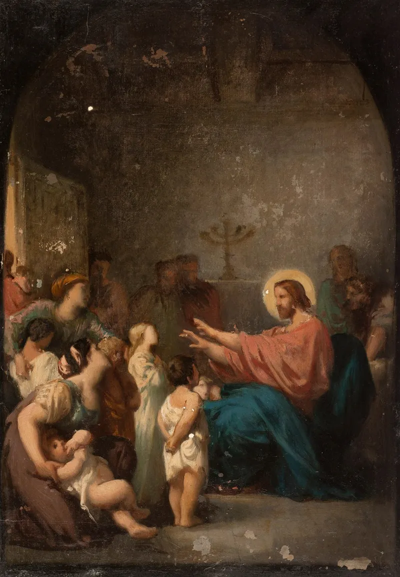 Jesus Et Les Petits Enfants Wall Art by Felix-Henri Giacomotti - High-Resolution Digital Print