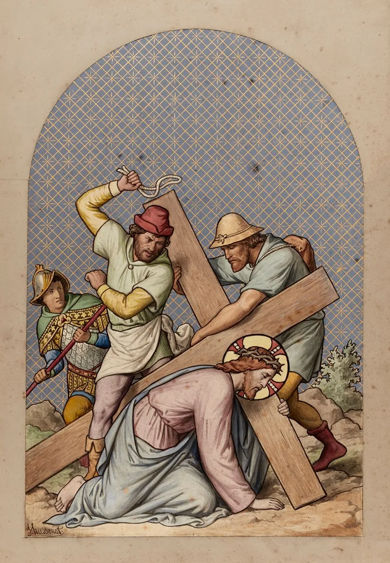 Jesus Falls For The Second Time Wall Art by Joseph Hussenot - High-Resolution Digital Print