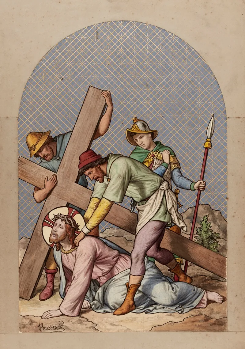 Jesus Falls For The Third Time 2 Wall Art by Joseph Hussenot - High-Resolution Digital Print