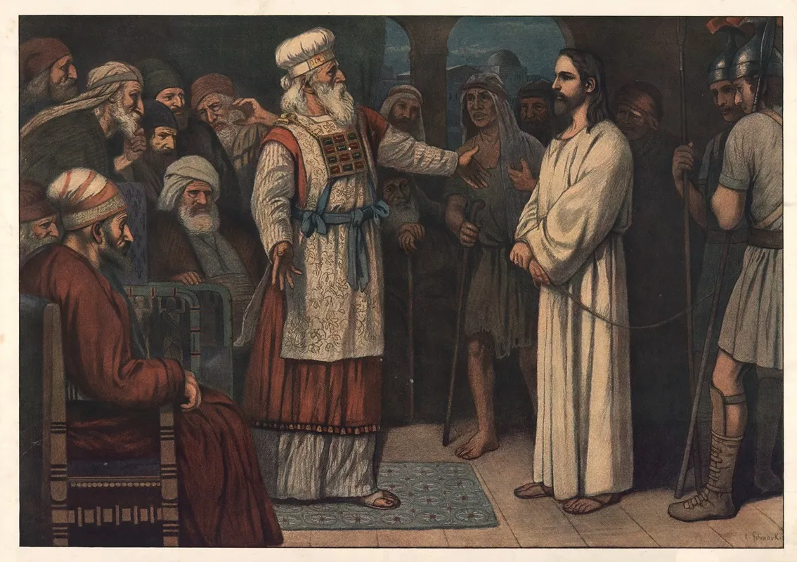 Jesus For Caiaphas Wall Art by Carl Schmauk - High-Resolution Digital Print