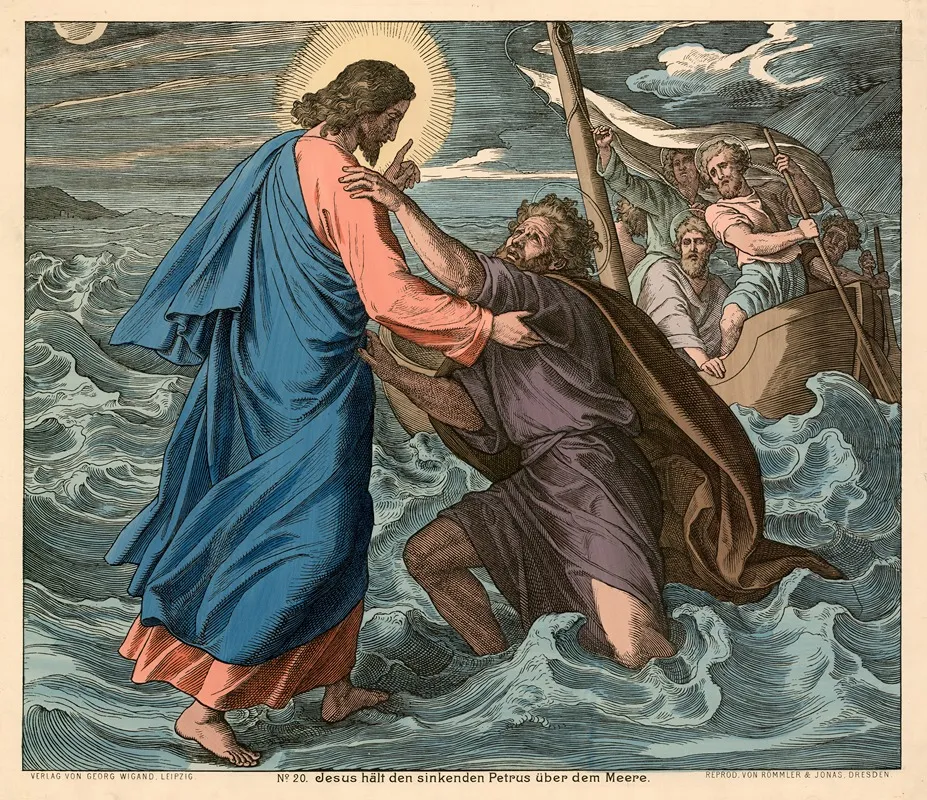 Jesus Heilt Den Sinkenden Petrus Uber Dem Meere