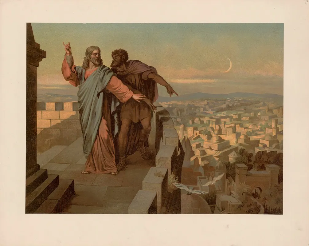 Jesus Is Tempted By The Devil Wall Art by Ernst Pessler - High-Resolution Digital Print