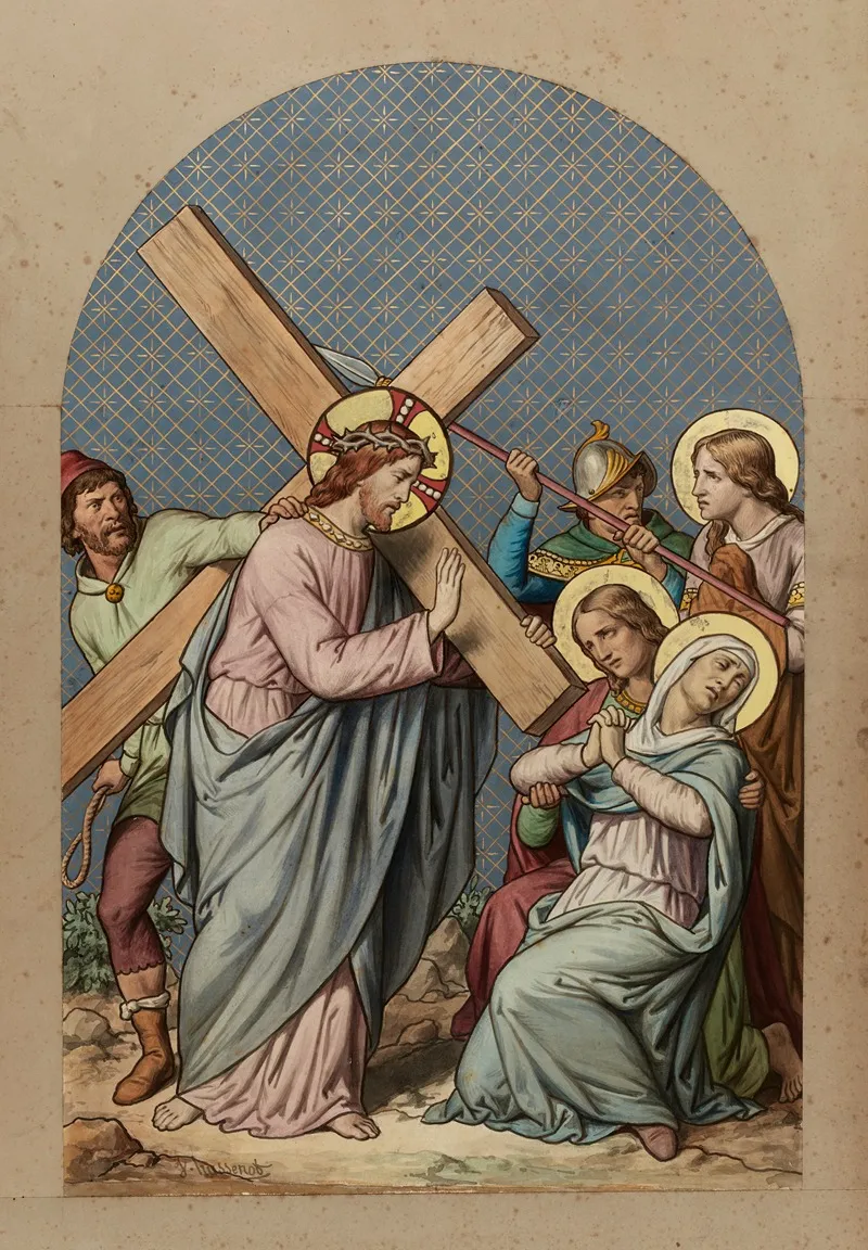 Jesus Meets His Mother Wall Art by Joseph Hussenot - High-Resolution Digital Print